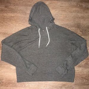 Gray crop hoodie
